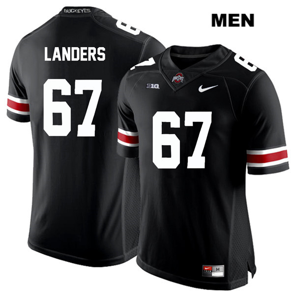Ohio State Buckeyes Men's Robert Landers #67 White Number Black Authentic Nike College NCAA Stitched Football Jersey FH19X07OL